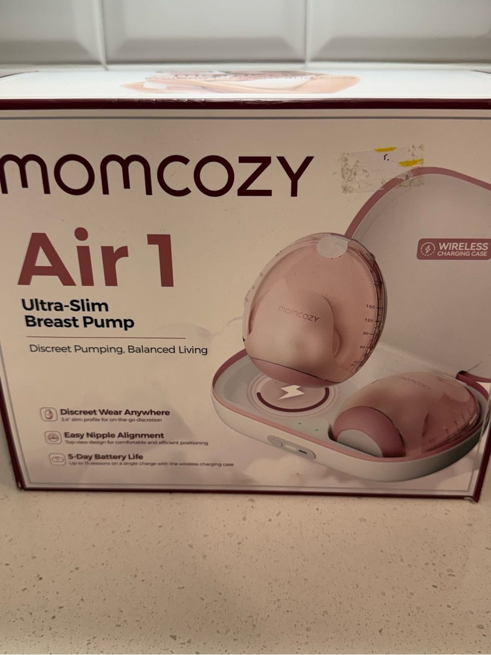 momcozy Air 1 Ultra-Slim Breast Pump - Pink
